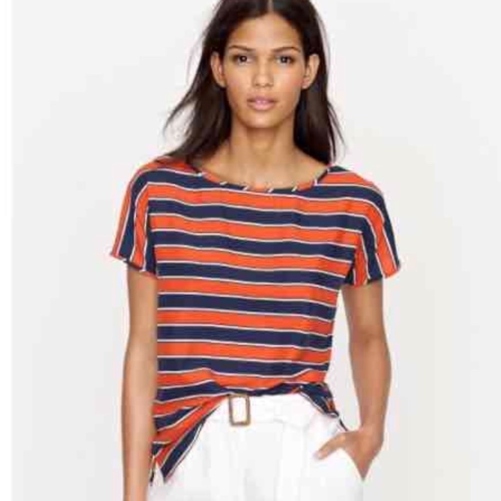 J. Crew Gondola stripe silk tee top